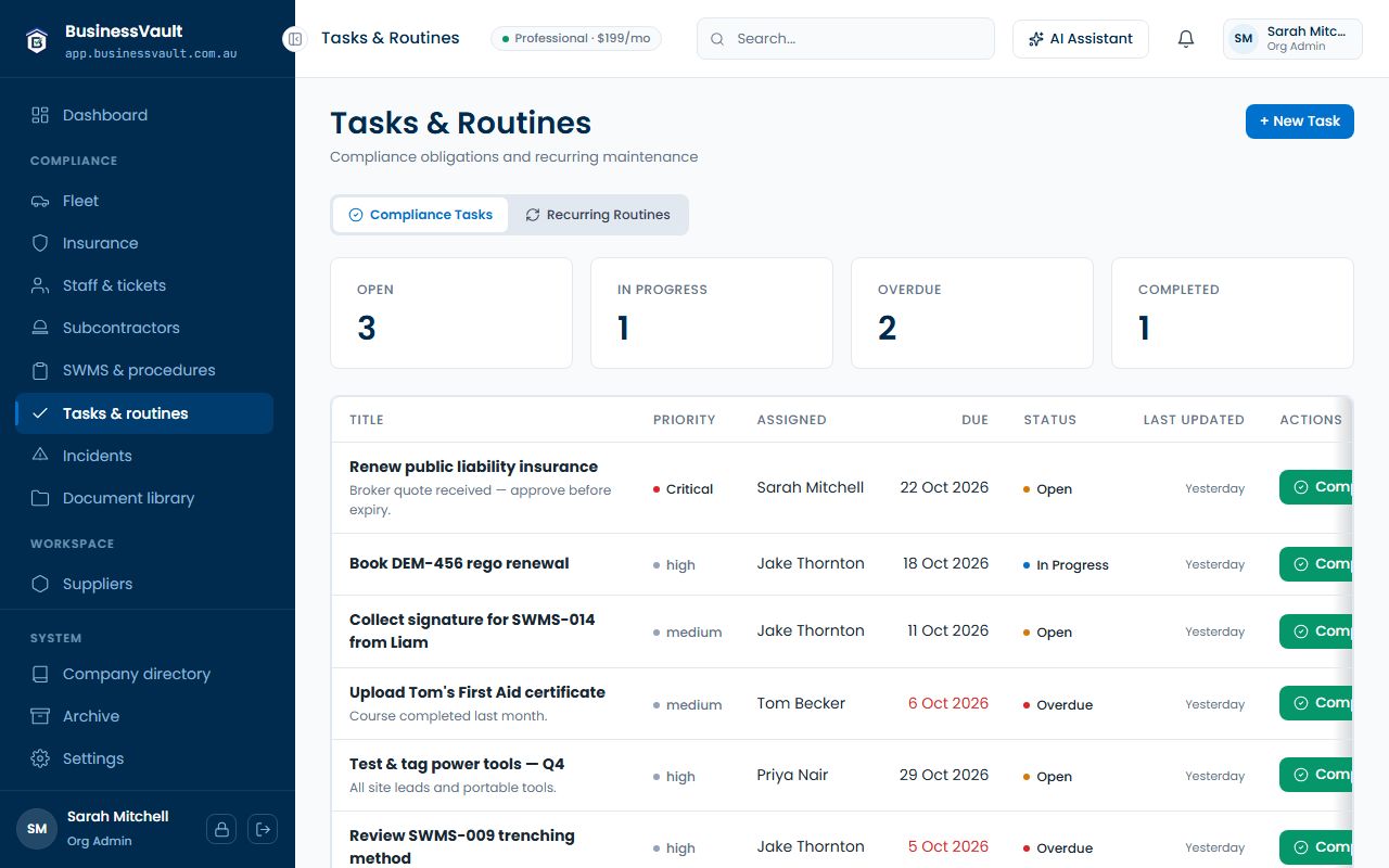 Tasks